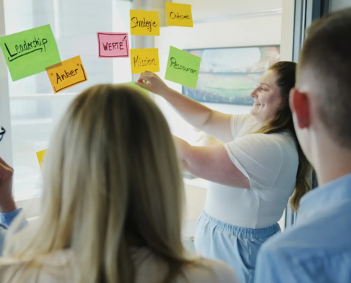 Gemeinsame Entwicklung von Führung und Zusammenarbeit anhand von Zielen, Werten und strategischen Themen im Leadership Development